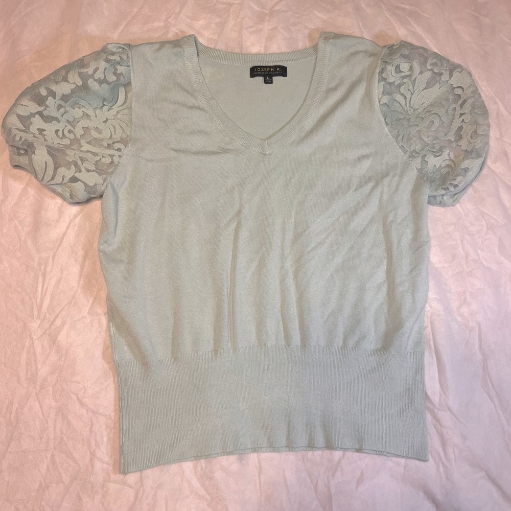 Puffy laced sleeved top